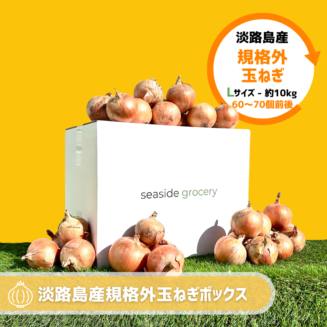 淡路島産規格外玉ねぎボックス約10kg - Lサイズ(約60~70個前後同梱)