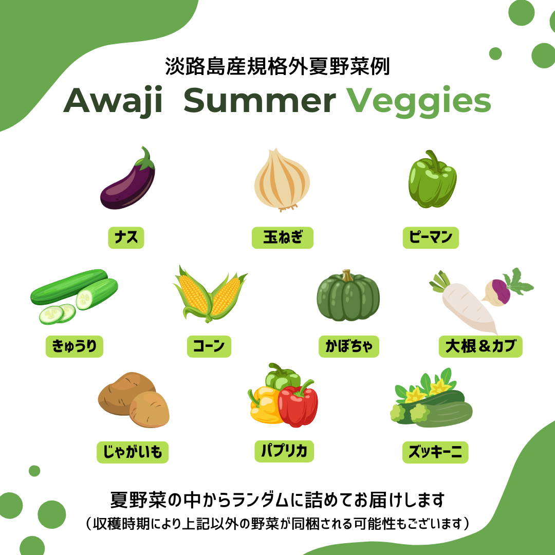 淡路島産規格外夏野菜例2025 - seaside grocery(シーサイドグロサリー)